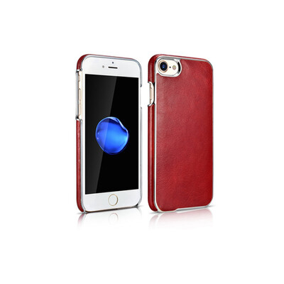 

For iPhone 7 plus 55 Original 2017 brand natural cow skin leather vintage Retro electroplating back cover case