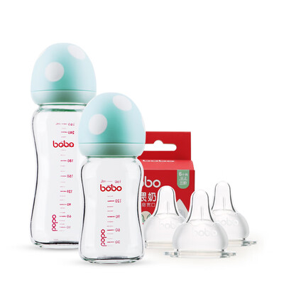 

Lebo bobo bottle baby pro feed newborn wide-bore glass bottle set 160ml 260ml 1-3 months pacifier 2 6 months or more pacifier 3