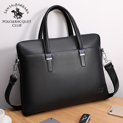 

St Pauls POLO handbag mens first layer leather business briefcase cross section trend shoulder slung mens bag M80680215 black