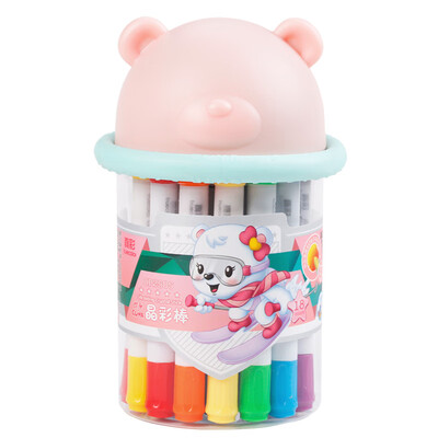 

True color TRUECOLOR 18 color barrel students can wash crystal color stick children rotating oil pastels crayon painting pen