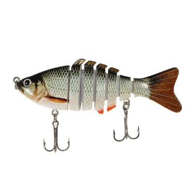 

Lixada 100mm 13g 39" 7 Segments Multi-Jointed Hard Fishing Lure Life-like Swimbait Crank Bait 2 Treble VMC Hooks