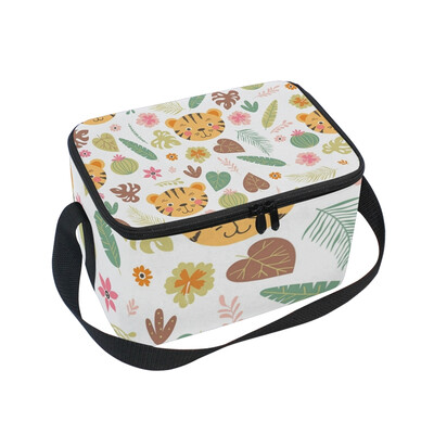 

ALAZA Insulated Lunch Box Cute Tiger Lunch Bag for Men Women Portable Tote Bag Cooler Bag