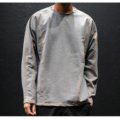 

Autumn sweater mens Japanese trend round neck students base long-sleeved T-shirt large size loose shirt