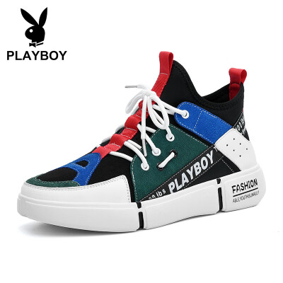 

Playboy PLAYBOY fashion sports running casual shoes mens low cut with anti-slip DS87280 black green 40