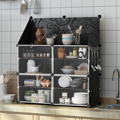 

Silk kitchen rack multi-function cupboard multi-layer storage floor shelf sideboard