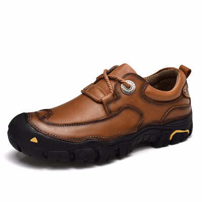 

Mens casual leather flat shoes outdoor driving shoes leather shoes hiking shoes