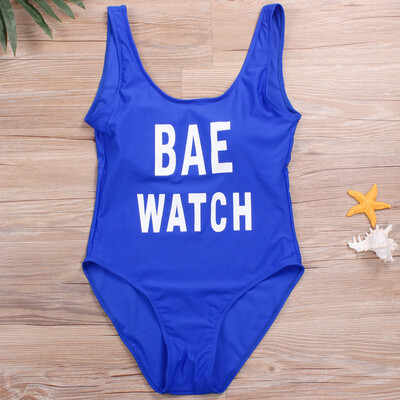 

Sexy Women Swimsuit Bodysuit One Piece Swimwear Letter Print Monokini Bathing Suit