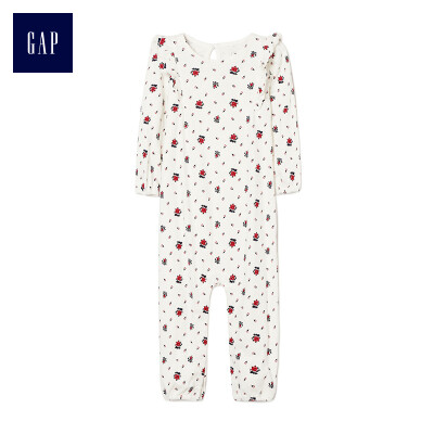 

GAP flagship store childrens clothing female baby cotton floral baby onesies romper clothes clothing 400030 ivory white 73cm 6-12 months