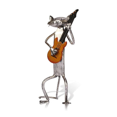

TOOARTS Metal Sculpture Playing Saxophone Cat Home Furnishing Articles Handicrafts
