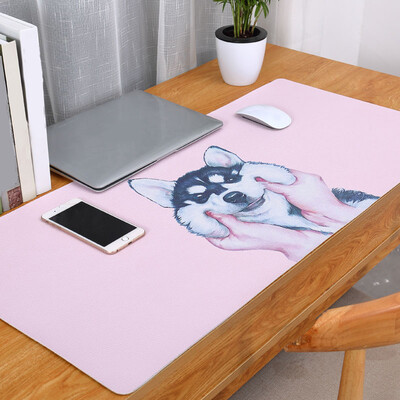 

Ling charm small fresh mouse pad large leather mouse pad slip waterproof esports game office computer desk mat cartoon cute writing desk mat huskies