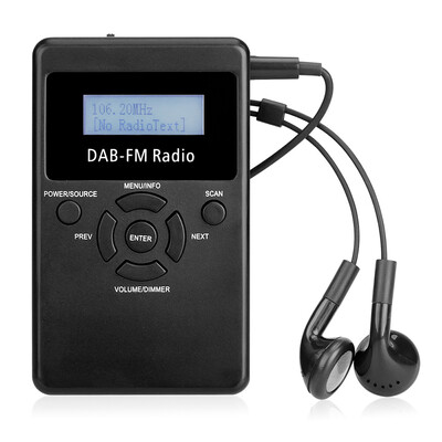 

Portable Digital DAB FM RDS Radio Pocket Digital DAB Stereo Lossless Receiver with Earphone Lanyard 12" Display Screen
