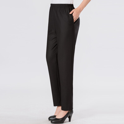 

Yu Zhaolin 2019 new wild casual pants middle&old aged women 40-50 years old mother loaded spring&autumn trousers YWMM191309 black