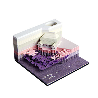 

3D Exquisite Art Sticky Stereoscopic Post Note Paper Convenience Stickers Papers Card Craft 3D Unique Temple Notepad Self Adhesive