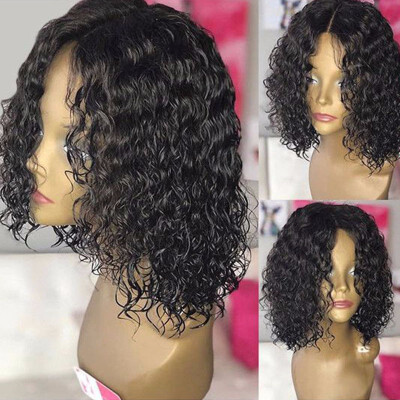 

Pre Plucked Lace Front Wigs With Baby Hair 9A Short Bob Wet Wavy Virgin Human Hair Wig Middle Part Glueless Lace Frontal Wig