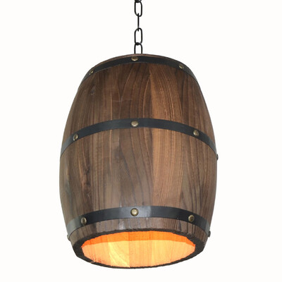 

Creative Retro Distinctive Wood Wine Barrel Hanging Fixture Ceiling Pendant Decoration Lamp Lighting Bar Restaurant Cafe Light