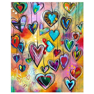 

DIY Diamond Painting Cross Stitch Love Hearts Full Round Diamond Embroidery Rhinestone Mosaic Painting Home Decor Canvas Size 30