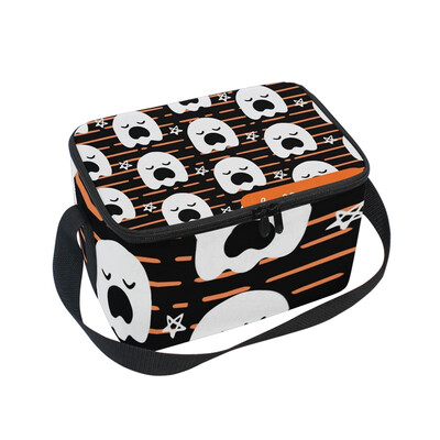 

ALAZA Lunch Box Insulated Lunch Bag Large Cooler Cute Little Ghost Tote Bag