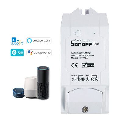 

eWeLink TH16 16A3500W Smart Wifi Switch Monitoring Temperature Humidity Wireless Home Automation Kit Works With Amazon Alexa&f