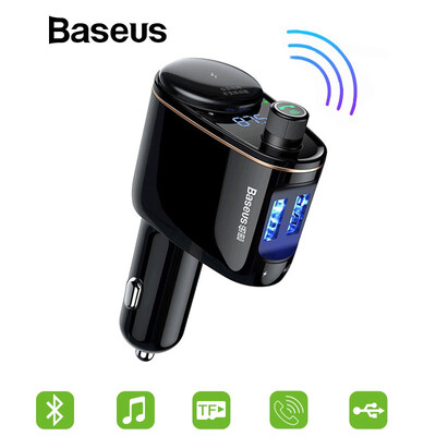 

Baseus 5V 34A Dual USB Car Charger Mobile Phone Charger with Wireless Bluetooh Phone Talking Music Play USB Car Charging