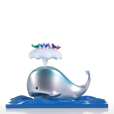 

Tomfeel Whale & Bird Resin Sculpture Home Decor Modern Art Figurine Animal Statue