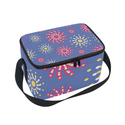 

ALAZA Insulated Lunch Box Floral Print1 Lunch Bag for Men Women Portable Tote Bag Cooler Bag