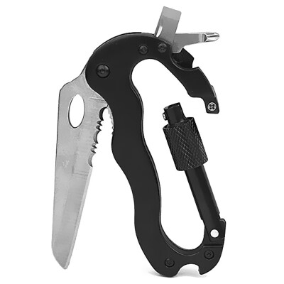 

5 in 1 Multitool Carabiners Knife with Bottle Opener Screwdrivers&Locking