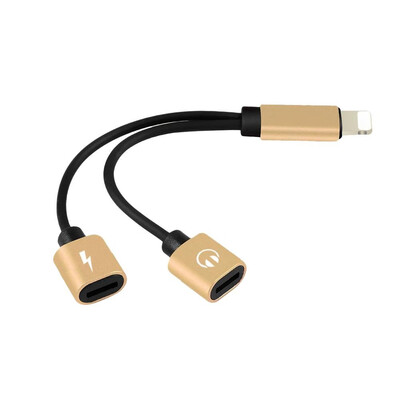 

Splitter adapter cable earphone charging 2 in 1 mini double head iphone78x