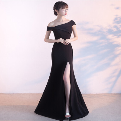 

Sexy Off The Shoulder Mermaid Long Evening Dress Elegant Backless Slim Women Party Dinner Evening