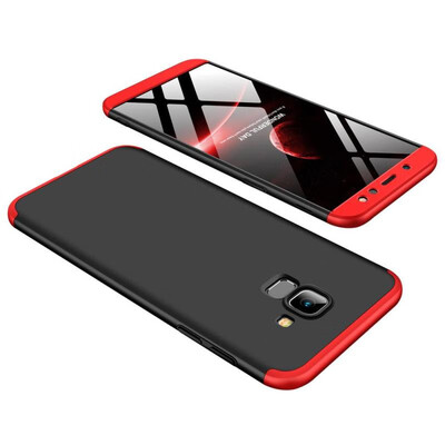 

MOONCASE Samsung A6 2018 three-section all-inclusive shield - black red