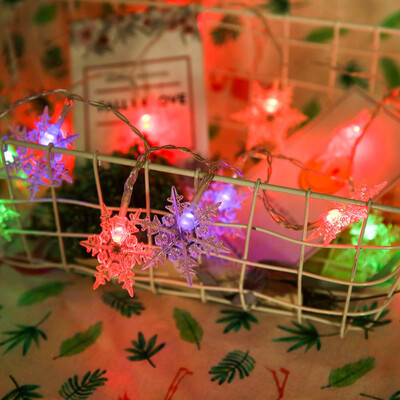 

Hexagonal Snowflake Holiday String Lights Christmas Lights LED Decorative Light Total Length 21 Meters with Battery Box
