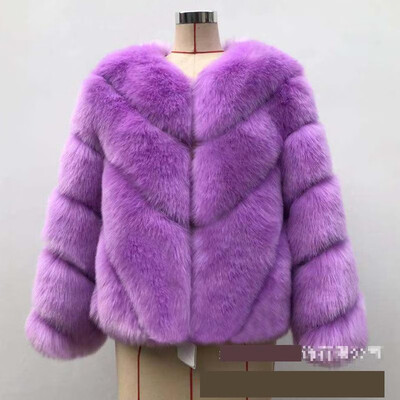 

Faux Fox Fur Keep Warm Coat Short Section Long Sleeve Slim Soft Comfortable Tops Fashion Casual Plus Size Fashion Women
