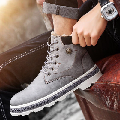 

Mens Martin Boots Casual Cotton Boots Warm Snow Boots in Winter