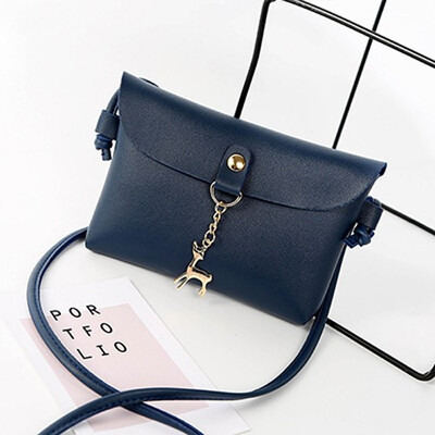 

Women Leather small shoulder bag 2019 Fashion Women Cross Body Bag With Deer Toy Ladies Party Purse Clutches Mini Handbag W0077