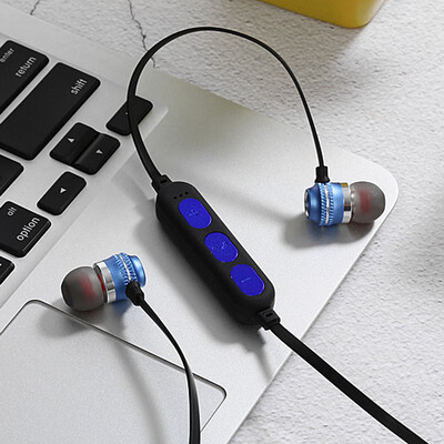 

New Metal Magnetic Wireless Sports Bluetooth Headset Stereo Subwoofer In-Ear Bluetooth Card Headset