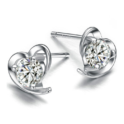 

Hot Sale Romantic Jewelry Stud Earrings For Wedding Elegant Silver Color AAA Cubic Zirconia Stone Earring Dropshiping WHB28
