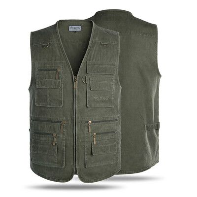 

Outdoor Fishing Waistcoat Sleeveless Zipper Fishing Jacket Multi-pockets Hunting Photography Hiking Climbing Fishing Vest for Men