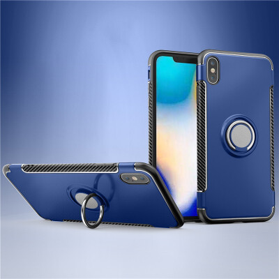 

Fecoprior Back Cover For iPhone XS Max Case Car Holder Stand Hard PC Silicon Ring Suction Bracket Celulars