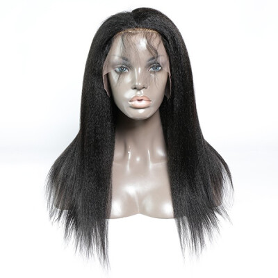 

130 Density Lace Frontal Wig Kinky Straight 100 Human Hair