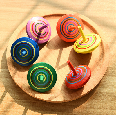 

Children toy boy creative wooden hand turn small gyroscope wholesale decompression fantasy adult decompression nostalgia
