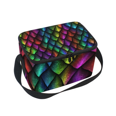

ALAZA Lunch Box Insulated Lunch Bag Large Cooler Texture Of Dragon Scales Tote Bag