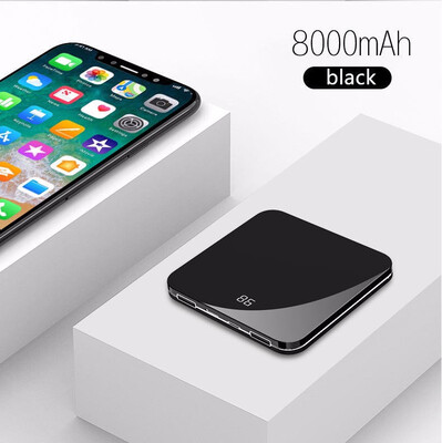 

Power Bank Wireless Charger Mirror Digital Display Portable Mini Fast Charging