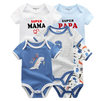 

5Pcslot Babywear Unisex Baby Girls Clothes Bodysuits Short Sleeve Solid Baby Boys Clothes Rompers Cotton For Babies Newborn 0-12M