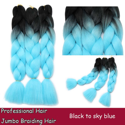 

Braiding Hair Ombre for crochet Hair Weave with Synthetic&Twist Braiding Hair Extensions Dark black 100gpc