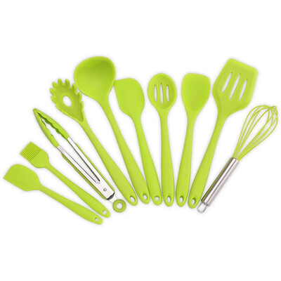 

NeillieN Silica gel kitchenware set 10 sets of silica gel kitchenware 10 sets of scraper shovel spoon oil brush food clip etc