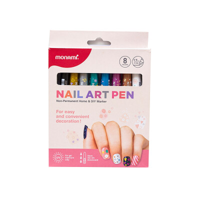 

Korea Mu Namei monami nail pen bright oil pen painting pen small fresh nail brush portable 8 color set 05069Z08