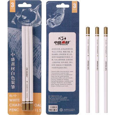 

Zhongsheng painting material transon white charcoal hand painting high gloss pen soft carbon charcoal sketch sketch pencil set art supplies painting materials