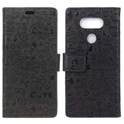 

MOONCASE LG V40 ThinQ Little Witch Leather Case - Black