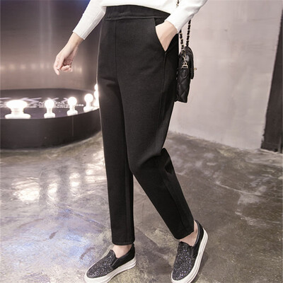 

2018 autumnwinter lamb pants thickened&velvet guardswomans cotton baggy pair casual sport pants
