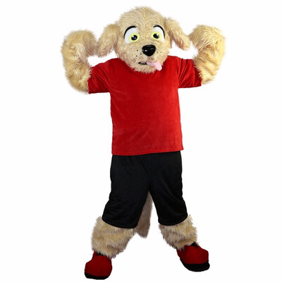 

LangtengSport Beige Dog Mascot Costume Cartoon Cosplay Party Halloween Christmas Festival Performance