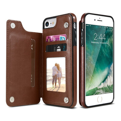 

Retro PU Leather Case For iPhone X 6 6s 7 8 Plus XS 5S SE Multi Card Holders Phone Cases For iPhone XS Max XR 10 Cover